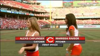 Miss Hooters International 2013 Throws the First Pitch [upl. by Ilera]