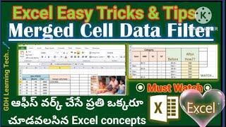 Data Merge amp Filter magic in excel  concatenate formula magic GDHLEARNINGTECH [upl. by Spiros]