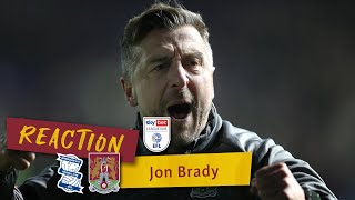 Jon Brady reflects on the draw at Birmingham City [upl. by Hplodnar]