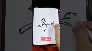 C Bird art simple tutorial trending satisfying [upl. by Darnell]