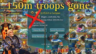 Lords Mobile  150m troops zeroed Blocked some rallies with garrison Trying to win some time [upl. by Lynne602]