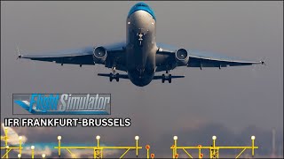 MSFS 2020 IFR flying FRANKFURTBRUSSELS NATL day 20  IFR FLIGHT MSFS2024 live md11 vatsim [upl. by Ayram]