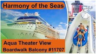 Rm  11707 Harmony of The Seas Boardwalk View Balcony Room Royal Caribbean [upl. by Bogosian]