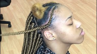 FEED IN BOX BRAIDS TUTORIAL BEGINNER FRIENDLYHOW TO [upl. by Hsihsa]