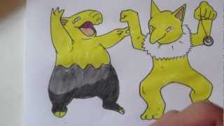 How to draw Pokemon No96 Drowzee No97 Hypno [upl. by Eimyaj716]