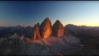 Flying on the Dolomites  4K Video 3 Zinnen  2 45quot [upl. by Kcirdor]