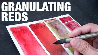 Granulating RED watercolour paint [upl. by Faydra]