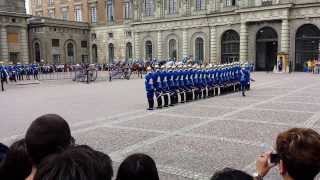 Change of the royal guard at Stockholm Royal Palace [upl. by Ycniuqed181]