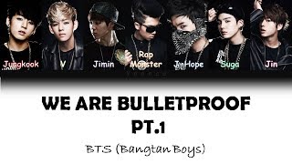 BTS 방탄소년단  We are bulletproof pt1 Color Coded LyricsHanRomEng [upl. by Aneelad131]