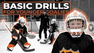 Basic Drills for Younger Goalies with my buddy RJ [upl. by Aitahs615]