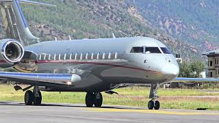 VistaJet VJT294 Bombardier Global 6000 Approach amp Landing at Paro  Abu Dhabi to Bhutan [upl. by Leunad151]