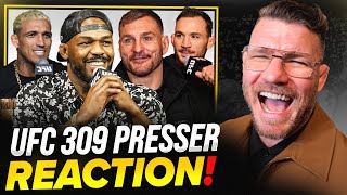 quotJONES IS MADquot UFC 309 Jones vs Miocic PRESS CONFERENCE REACTION [upl. by Cromwell426]