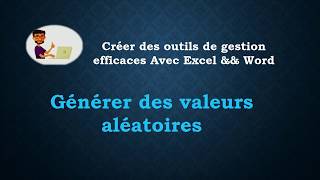 Tuto Excel  Générer des valeurs aléatoires [upl. by Aleacim]