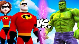 The Hulk vs Mr Incredible amp Elastigirl  Epic Battle [upl. by Llehsad222]