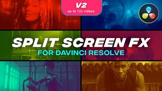 Split Screen  Multiscreen ★ DaVinci Resolve Templates ★ [upl. by Meriel557]