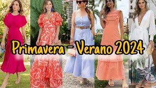 HERMOSOS VESTIDOS LARGOS CASUALES Y ELEGANTES PARA PRIMAVERA VERANO 2024 [upl. by Nimzzaj]