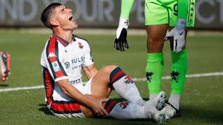 Ruslan Malinovskyi injury 🔴 Genoa midfielder Malinovskyi sustains horrific lowerleg fracture [upl. by Mehalek127]