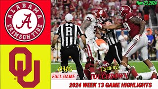 Alabama Crimson Tide Vs Oklahoma Sooners WEEK 13 FULL GAME Nov 232024 Mens College Footba [upl. by Ernest]