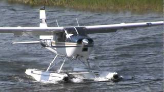 Cessna A185E Floatplane Takeoff CSU3 [upl. by Moulton]