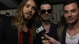 56th Grammy Awards  30 Seconds to Mars Interview [upl. by Akir49]