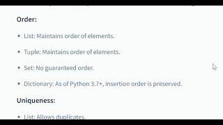 Key Differences  Strings tuples List Dictionaries [upl. by Latham171]