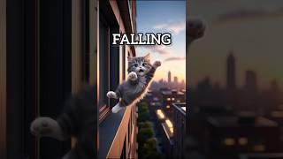 Cute Kitten Falls from a Balcony shorts cat catstory catai [upl. by Drehcir]