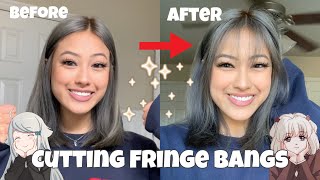 cutting fringe bangs  Easily hidden bangs tutorial  GABBY HUA [upl. by Aguayo916]