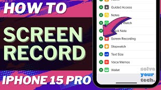 How to Screen Record on iPhone 15 Pro [upl. by Lemal]