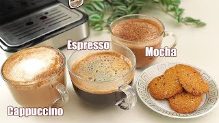 How to make Cafe Style Expensive Espresso Cappuccino and Mocha Coffee at home [upl. by An296]