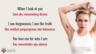 When I Look At You  Miley Cyrus Lyrics video dan terjemahan [upl. by Boys]