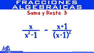 Suma y resta de fracciones algebraicas  Ejemplo 3 [upl. by Eniarol]