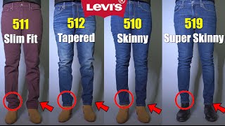 Levis 510 511 512 519 Review amp Comparison  Slim Vs Tapered Vs Skinny Best Jeans Under 50 [upl. by Schoenfelder]