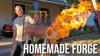 HOMEMADE BLACKSMITHING Building a Forge from Bare Materials [upl. by Erreit]