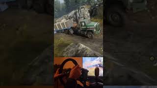 Truck on tight roads  SnowRunner  Fanatec CSL DD Gameplay [upl. by Htebirol]