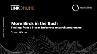 LINKOnline Webinar More Birds in the Bush  Findings from a 5 year Endeavour research programme [upl. by Kerns]