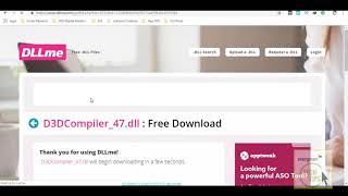 D3DCompiler 47 dll is missing fix problem solved [upl. by Maxama851]