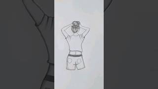 How to draw a beautiful girl whit beautiful drass drawing viral viralshorts girldrawing [upl. by Tireb]