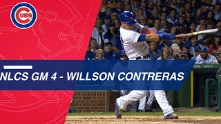 NLCS Gm4 Willson Contreras crushes a homer off the scoreboard [upl. by Lledra548]