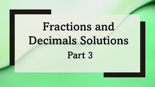 Fractions and Decimals  Math Olympiad Questions [upl. by Scopp]