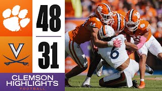 Clemson Football  Clemson Scores 48 Takes Down Virginia in Death Valley [upl. by Allyce]