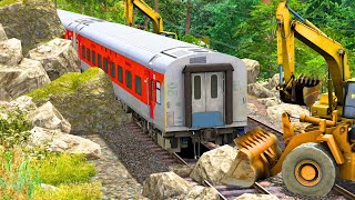 TRAIN CROSSING LANDSLIDE TRAIN RESCUE SITE  BUMPY RAILROAD Train Simulator  Railwork  NTG GAMING [upl. by Akilaz]