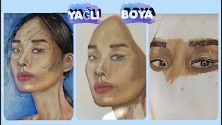 Yağlı boya portre yapımı  Oil painting for beginners [upl. by Errecart]