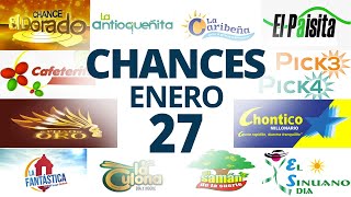 Resultados del Chance del Sábado 27 de Enero de 2024 Loterias 😱🤑💰💵 [upl. by Boote]