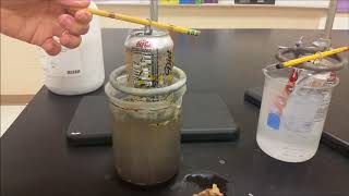 Destroying a Diet Coke can with hydroxide [upl. by Aihsikal]