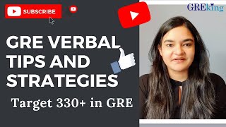 GRE VERBAL SECTION  TIPS AND STRATEGIES  Target 330 in GRE [upl. by Schreibe]