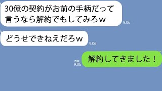 【LINE】30億の商談を横取りした社長の息子｢お前が契約したって言うんなら解約でもしてみろｗ｣→お望み通り解約してやった結果ｗ [upl. by Suoirad909]