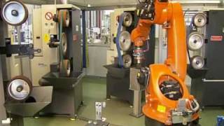 Grinding and polishing of implants with a KUKA robot [upl. by Pandich]