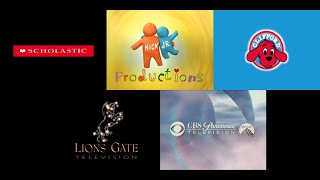 Combo logos ScholasticNick Jr ProductionsCliffordLions Gate TVCBS Paramount TV 2000 [upl. by Keyek]