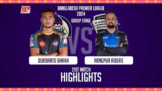 Durdanto Dhaka vs Rangpur Riders  Highlights  21st Match  Season 10  BPL 2024 [upl. by Harmon]