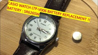 CASIO Watch LTPV006 Battery Replacement [upl. by Ahterahs]